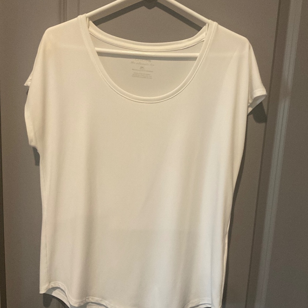 White capped sleeve tee shirt